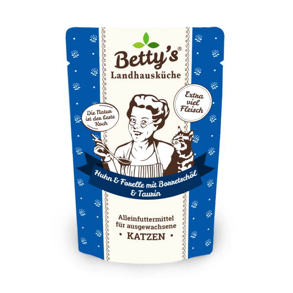 Betty's Cat Landhausküche Poulet & Truite avec huile de bourrache & taurine