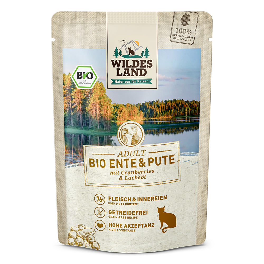 Wildes Land Katze Bio Ente & Pute mit Cranberries