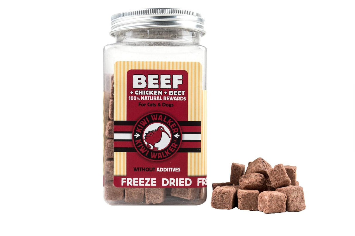 Kiwi Walker Gefriergetrocknetes Rindfleisch + Huhn + Rote Bete