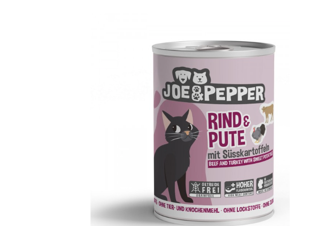 Joe & Pepper Chat Bœuf & Dinde avec Patates Douces