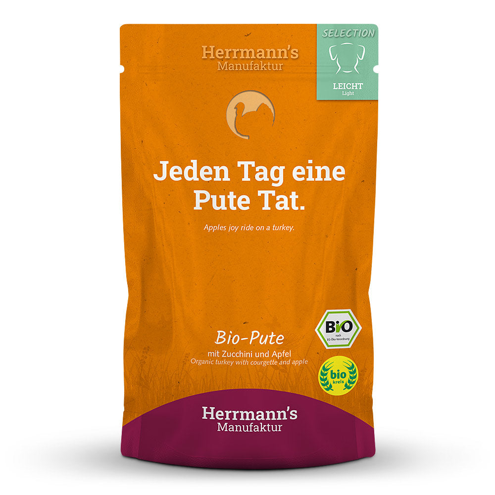 Herrmann's Dog Adulte Léger Bio Dinde avec Courgette et Pomme