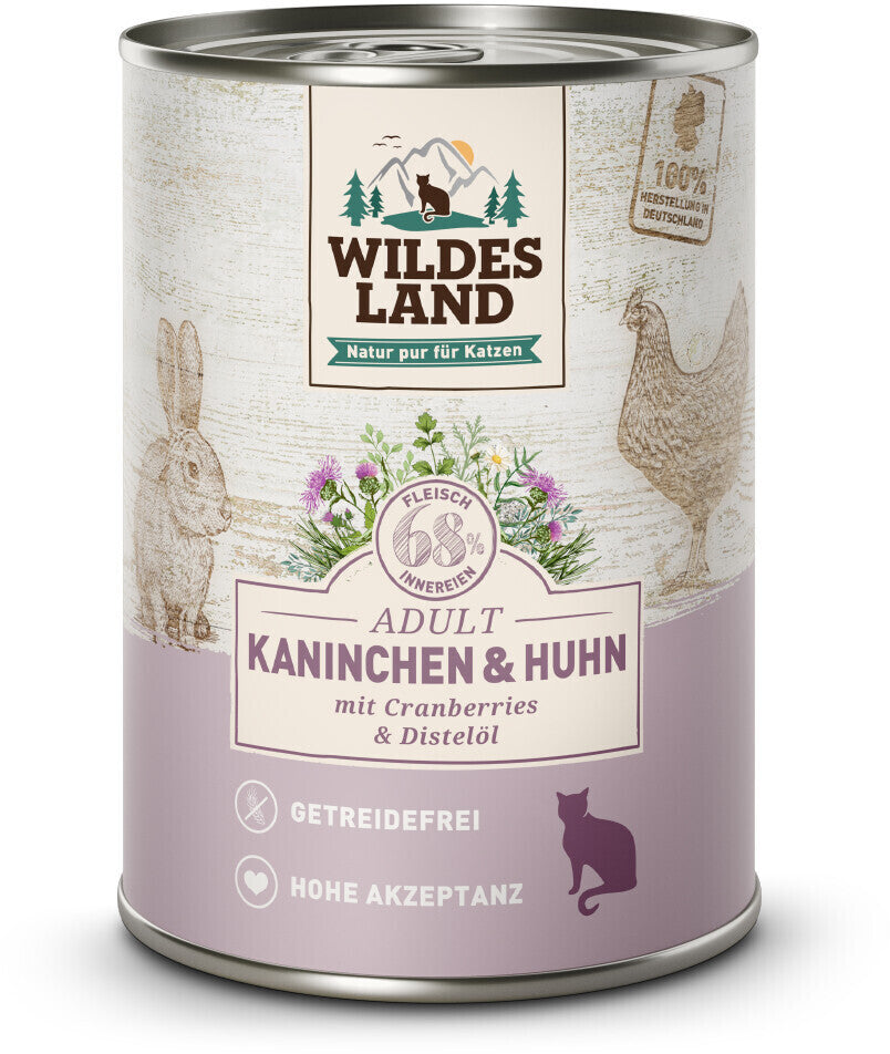 Wildes Land : Lapin et Poulet avec huile de carthame (éco)