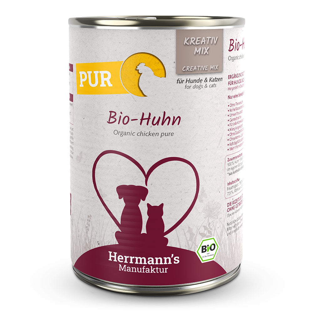 Herrmann's Dog/Katze Adult Kreativ-Mix Pur Bio-Huhn