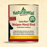 Naturavetal : Menu Chiot Bœuf avec Brocoli et Peat (Moor) Canis Plus