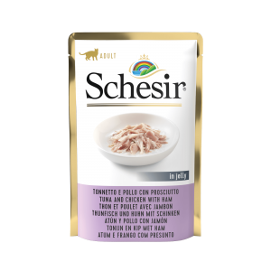Schesir Katze Gelee Thunfisch und Huhn mit Schinken