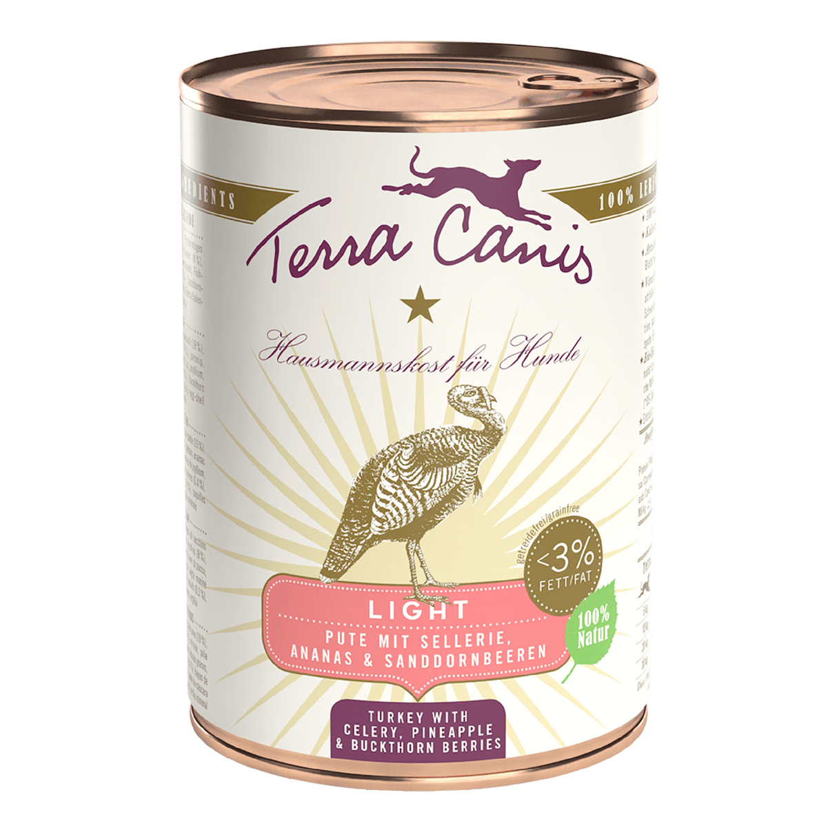 Terra Canis : Allégé (Light) Dinde, Céleri, Ananas & Baies de l'argousier