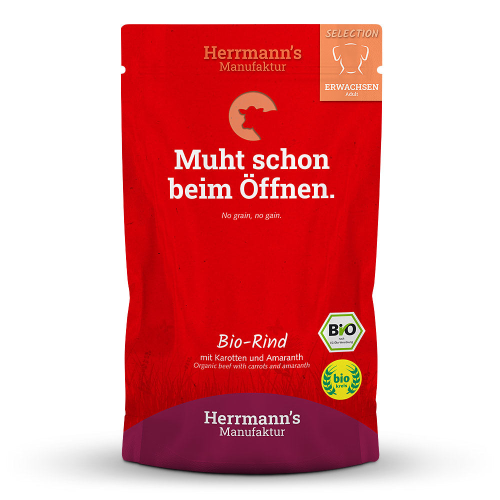 Herrmann's Dog Adulte Bio Bœuf avec Carottes et Amarante