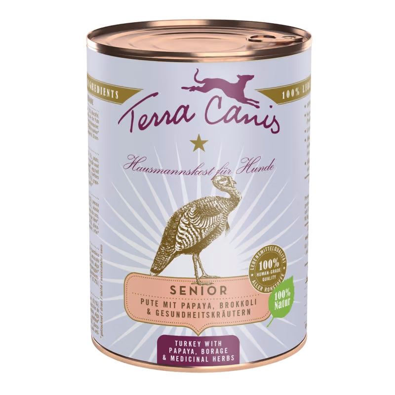 Terra Canis : Senior Dinde, Papaye, Bourrache & Herbes de santé