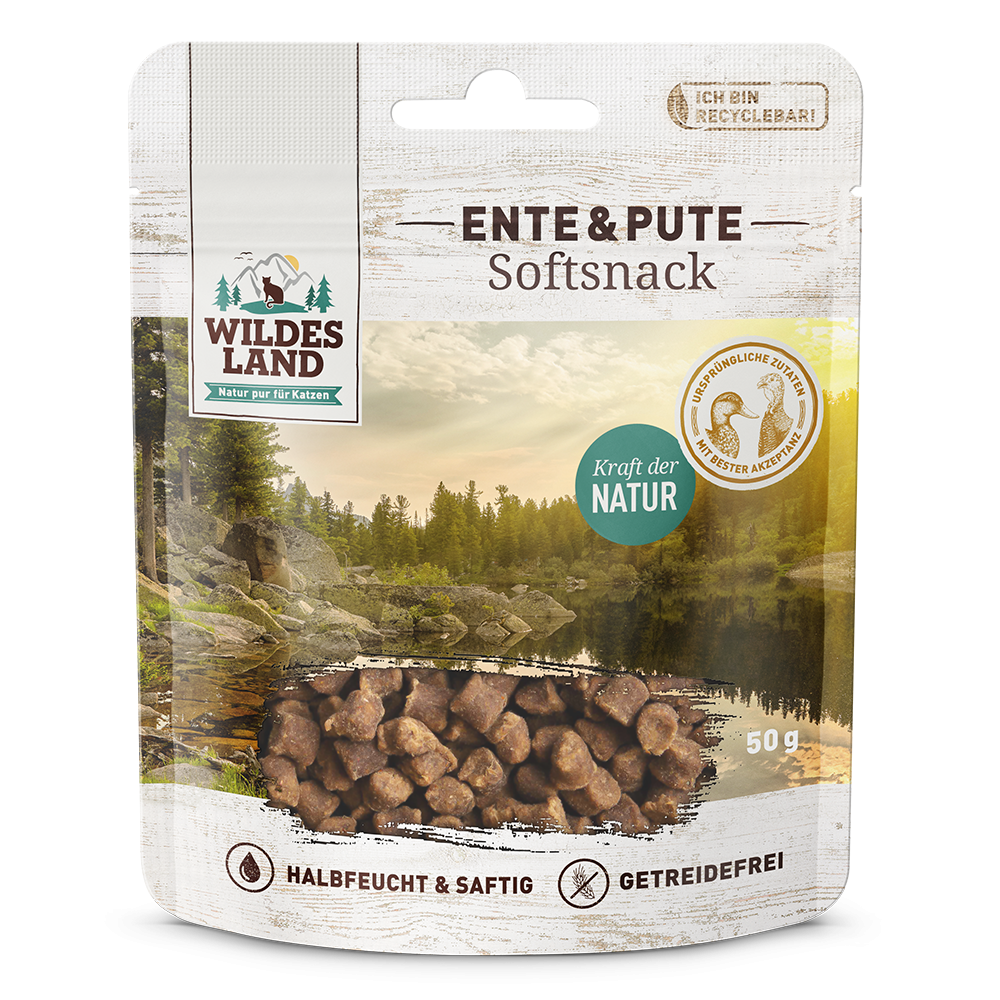 Wildes Land Katze Softsnack Ente & Pute