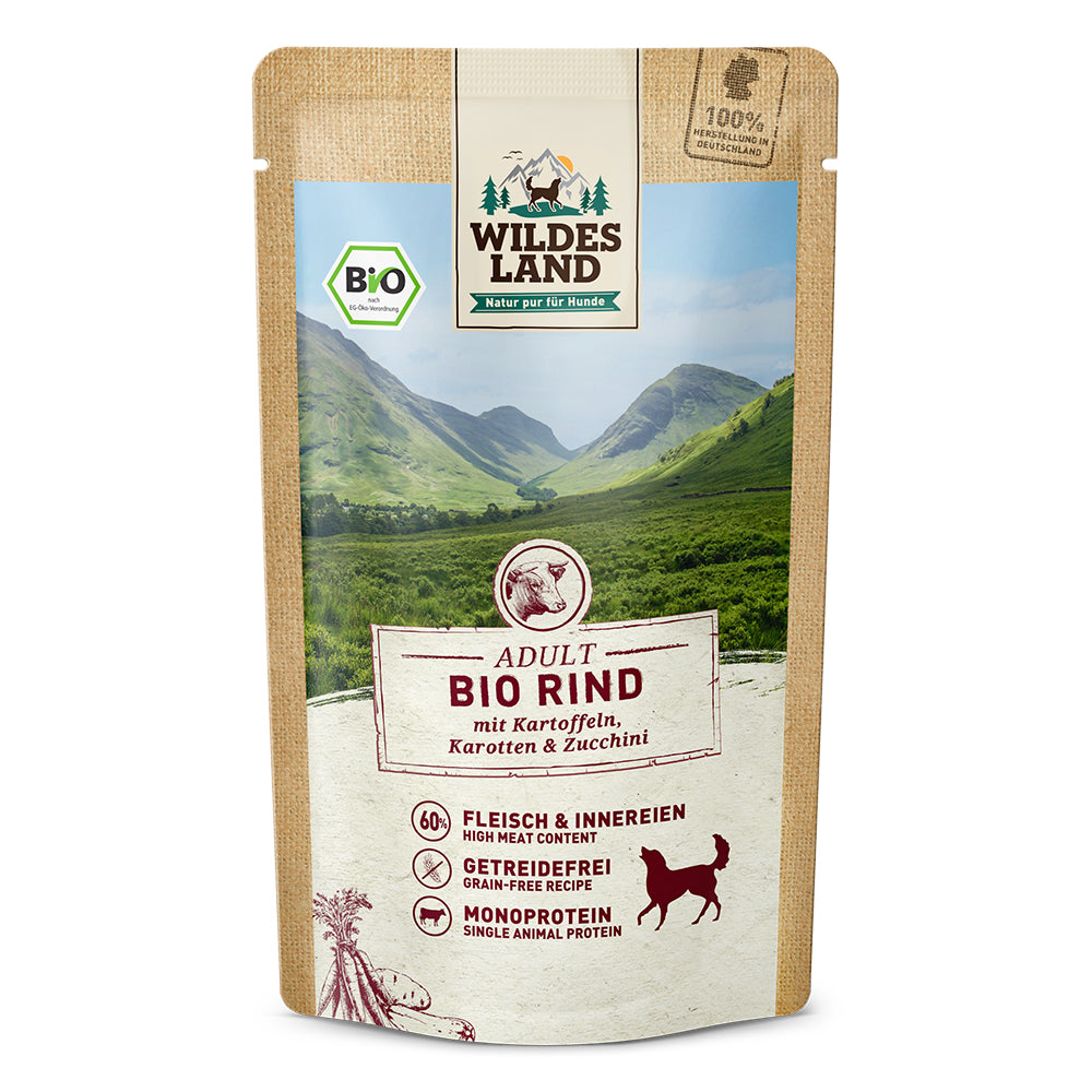 Wildes Land Bio Rind mit Kartoffeln & Zucchini