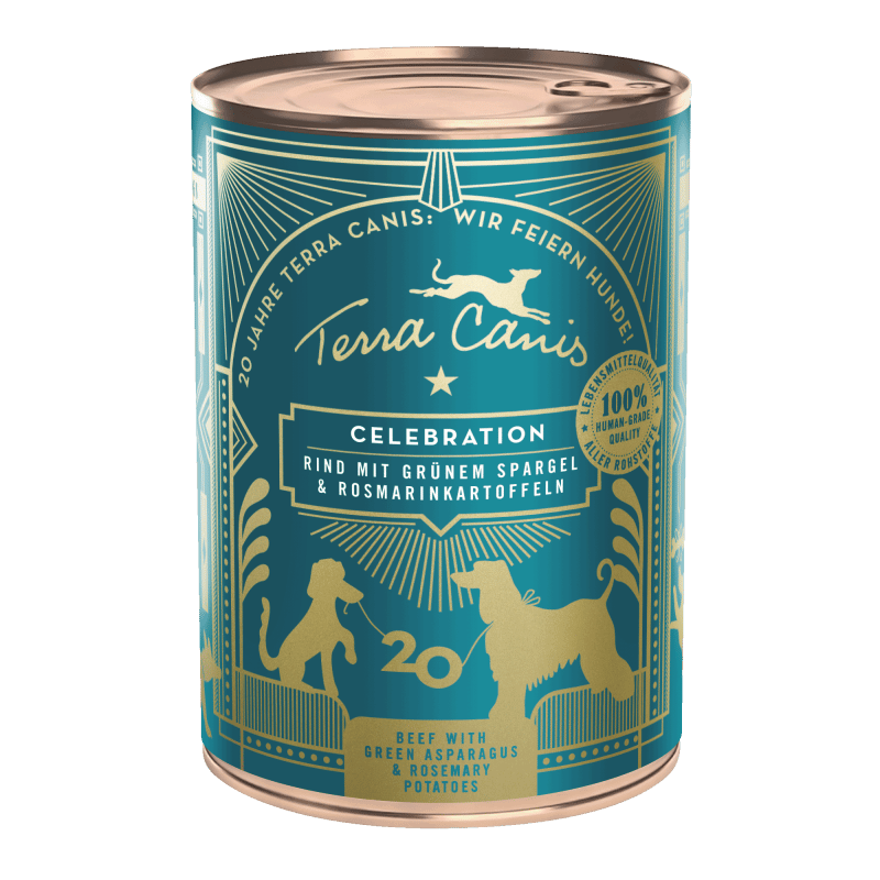 Terra Canis Menu Anniversaire Bœuf avec Asperges vertes & Pommes de terre au romarin