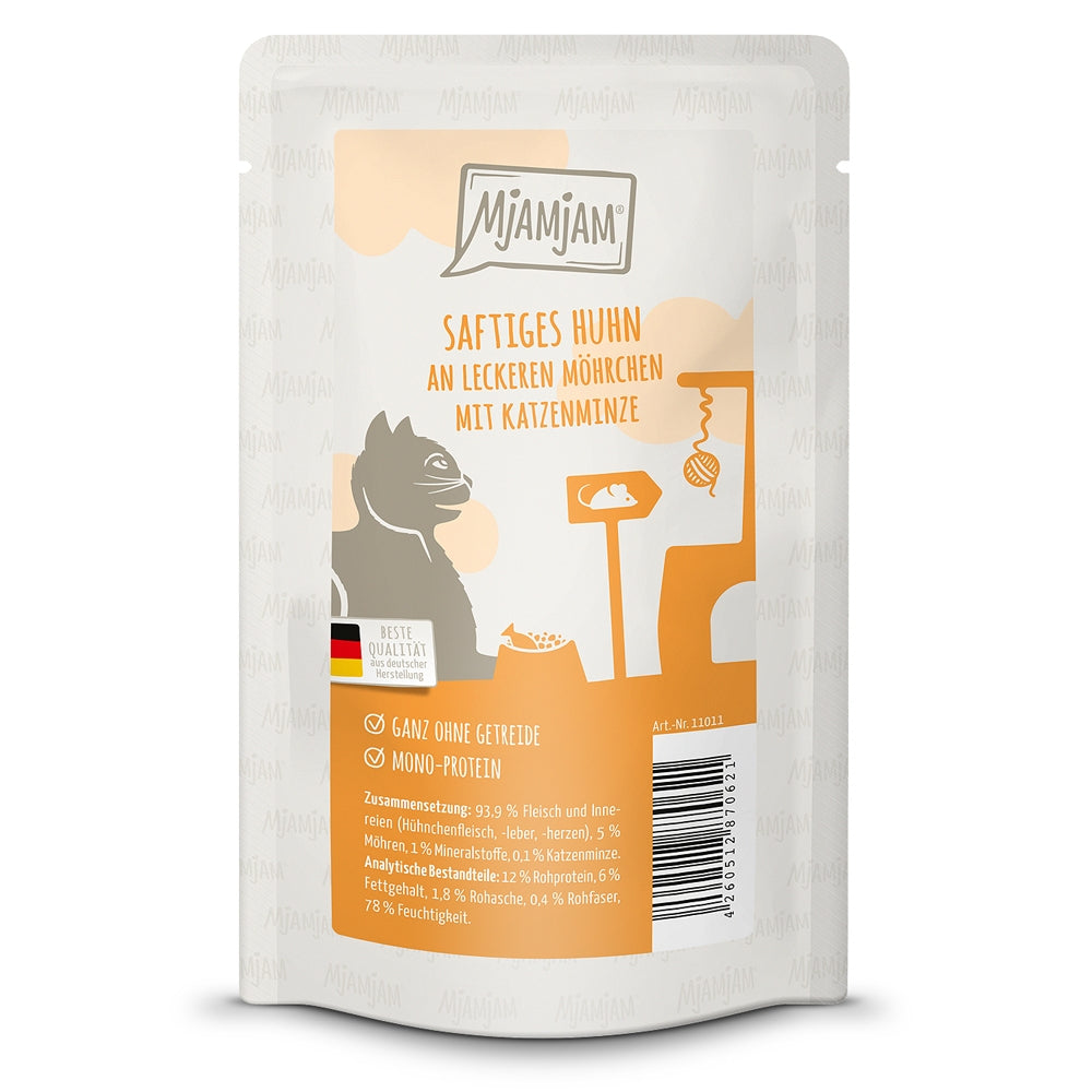 MjAMjAM : Pâtée Chat Sachet Poulet juteux & de bonnes Carottes